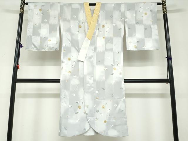 平和屋着物●長襦袢　無双仕立て　玩具文　半衿刺繍　洗える着物　DABD9743ud