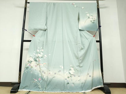 平和屋着物●訪問着　友禅　作家物　草花文　暈し染め　仮絵羽　正絹　逸品　未使用　DABD9744ud