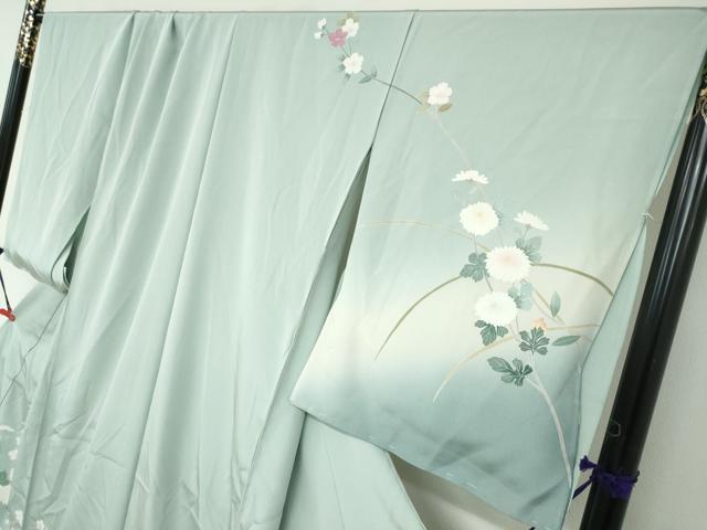 平和屋着物●訪問着　友禅　作家物　草花文　暈し染め　仮絵羽　正絹　逸品　未使用　DABD9744ud