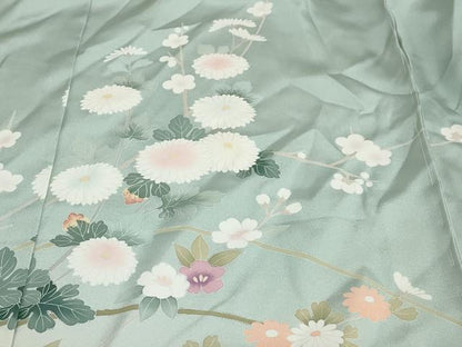 平和屋着物●訪問着　友禅　作家物　草花文　暈し染め　仮絵羽　正絹　逸品　未使用　DABD9744ud