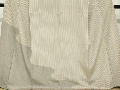 平和屋着物●本塩沢　訪問着　流水文　証紙付き　正絹　逸品　DABD9745ud
