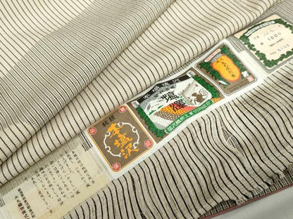 平和屋着物●本塩沢　訪問着　流水文　証紙付き　正絹　逸品　DABD9745ud