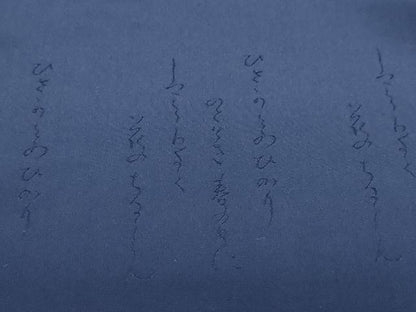 平和屋着物●藍造り国選定無形文化財　藍師・佐藤昭人　色無地　花唐草地紋　紫黒色　正絹　逸品　未使用　DABD9749ud