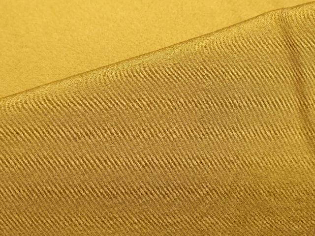 平和屋着物●上質な色無地　紋意匠　山吹茶色　ロング丈　正絹　逸品　未使用　DABD9751ud