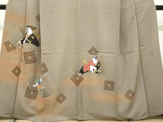 平和屋着物●染色作家　青木龍雲　訪問着　歌舞伎　暈し染め　金彩　正絹　逸品　DABD9753ud