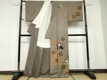 平和屋着物●染色作家　青木龍雲　訪問着　歌舞伎　暈し染め　金彩　正絹　逸品　DABD9753ud