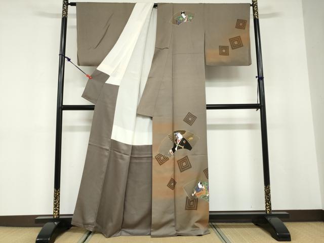 平和屋着物●染色作家　青木龍雲　訪問着　歌舞伎　暈し染め　金彩　正絹　逸品　DABD9753ud