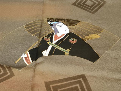 平和屋着物●染色作家　青木龍雲　訪問着　歌舞伎　暈し染め　金彩　正絹　逸品　DABD9753ud