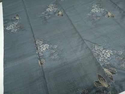 平和屋着物●本場大島紬　9マルキ　花蝶文　正絹　逸品　DABD9756ud