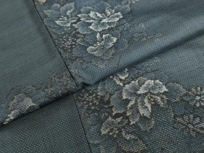 平和屋着物●本場大島紬　9マルキ　花蝶文　正絹　逸品　DABD9756ud