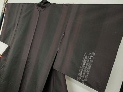 平和屋着物●本場大島紬　訪問着　9マルキ　抽象文様　ますいわ屋扱い　正絹　逸品　DABD9757ud