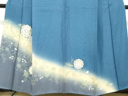 平和屋着物●訪問着　正倉院草花文　暈し染め　金彩　三越扱い　正絹　逸品　DABD9762ud
