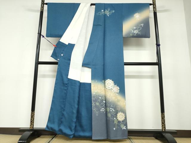 平和屋着物●訪問着　正倉院草花文　暈し染め　金彩　三越扱い　正絹　逸品　DABD9762ud
