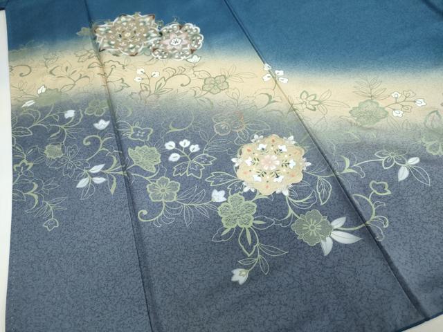 平和屋着物●訪問着　正倉院草花文　暈し染め　金彩　三越扱い　正絹　逸品　DABD9762ud