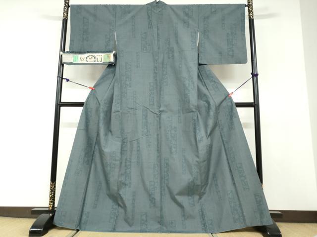 平和屋着物●結城紬　奥順　はたおり娘　100亀甲　短冊草花文　証紙付き　正絹　逸品　DABD9763ud