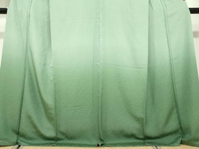 平和屋着物●山仙工房　三代目 元一　訪問着　お召地　黄金の繭　黄金糸　花唐草文　暈し染め　反端付き　正絹　逸品　未使用　DABD9773ud