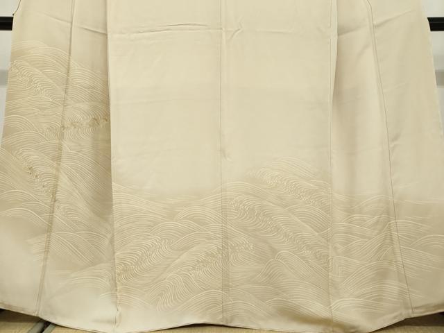 平和屋着物●訪問着　駒刺繍　立波文　暈し染め　金彩　正絹　逸品　DABD9780ud