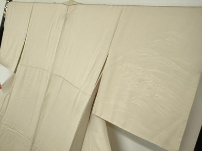 平和屋着物●訪問着　駒刺繍　立波文　暈し染め　金彩　正絹　逸品　DABD9780ud
