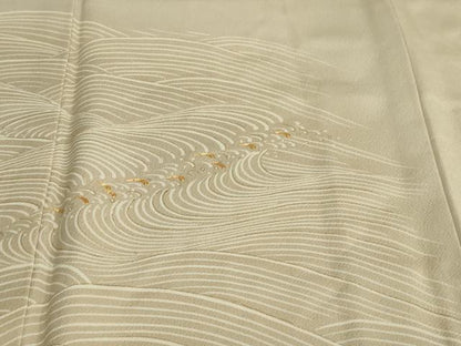 平和屋着物●訪問着　駒刺繍　立波文　暈し染め　金彩　正絹　逸品　DABD9780ud