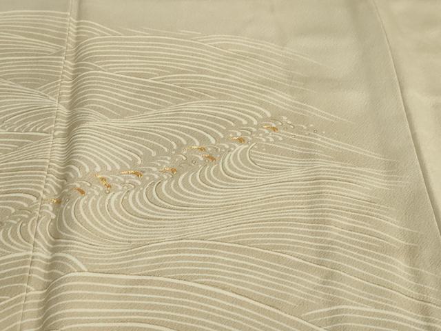 平和屋着物●訪問着　駒刺繍　立波文　暈し染め　金彩　正絹　逸品　DABD9780ud