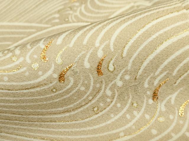 平和屋着物●訪問着　駒刺繍　立波文　暈し染め　金彩　正絹　逸品　DABD9780ud