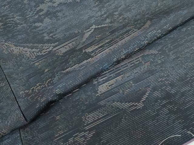 平和屋着物●都喜ヱ門　本場大島紬　総絣　大覚寺舟着き場　証紙付き　藤絹織物謹製　正絹　逸品　DABD9784ud