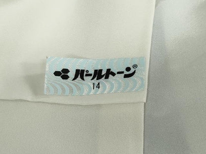 平和屋着物●上質な色無地　幾何学地紋　湊鼠色　正絹　逸品　DABD9788ud