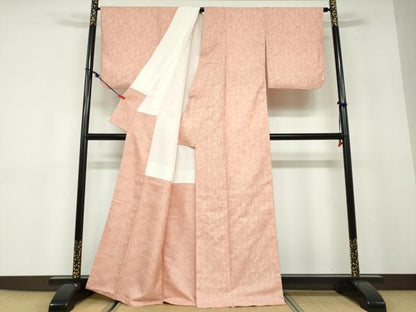 平和屋着物●紋屋井関　御寮織　お召　桐竹鳳凰地紋　宍色　正絹　逸品　DABD9790ud