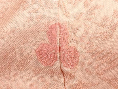 平和屋着物●紋屋井関　御寮織　お召　桐竹鳳凰地紋　宍色　正絹　逸品　DABD9790ud