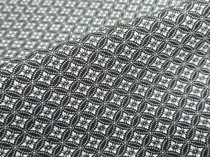 平和屋着物●江戸小紋　七宝花文　黒地　正絹　逸品　DABD9791ud