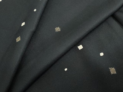 平和屋着物●上質な小紋　箔散らし文　黒地　金彩　正絹　逸品　DABD9792ud