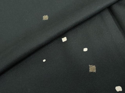 平和屋着物●上質な小紋　箔散らし文　黒地　金彩　正絹　逸品　DABD9792ud