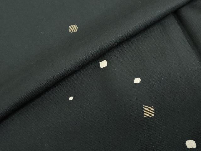 平和屋着物●上質な小紋　箔散らし文　黒地　金彩　正絹　逸品　DABD9792ud
