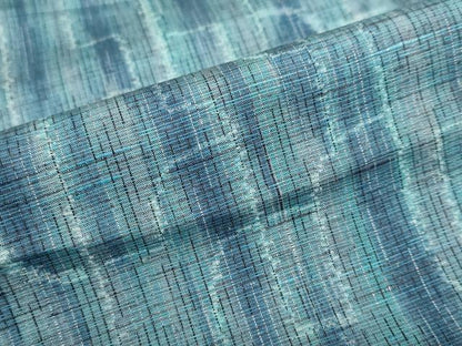 平和屋着物●上質な紬　リバーシブル　霞文　格子文　正絹　逸品　DABD9794ud