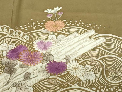 平和屋着物●京の名門　じゅらく謹製　帝王紫　訪問着　駒刺繍　立波草花筏文　金彩　正絹　逸品　DABD9796ud