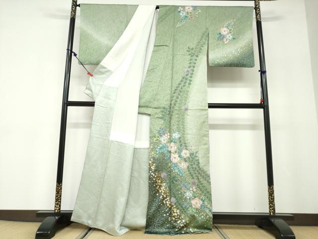 平和屋着物●訪問着　絞り　辻が花　暈し染め　金彩　正絹　逸品　DABD9797ud