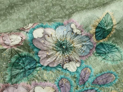 平和屋着物●訪問着　絞り　辻が花　暈し染め　金彩　正絹　逸品　DABD9797ud