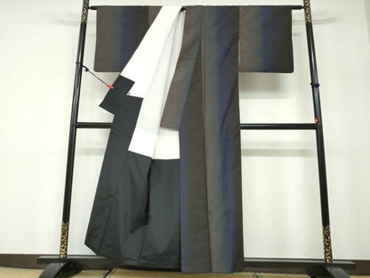 平和屋着物●本場大島紬　霞間道　正絹　逸品　DABD9798ud