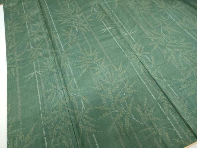 平和屋着物●結城紬　100亀甲　笹竹文　正絹　逸品　DABD9800ud