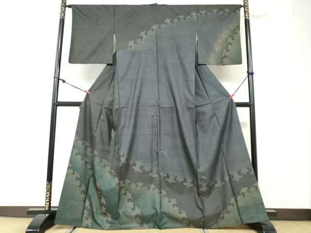 平和屋着物●本場大島紬　訪問着　9マルキ　抽象文様　正絹　逸品　DABD9801ud