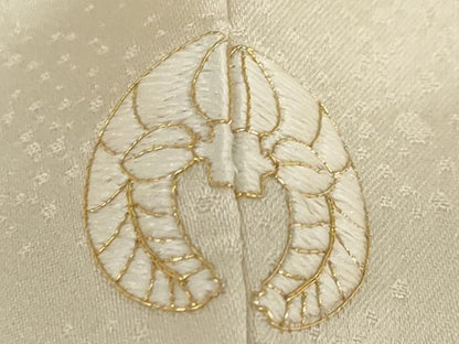 平和屋着物●訪問着　駒刺繍　枝花文　金彩　正絹　逸品　DABD9805ud