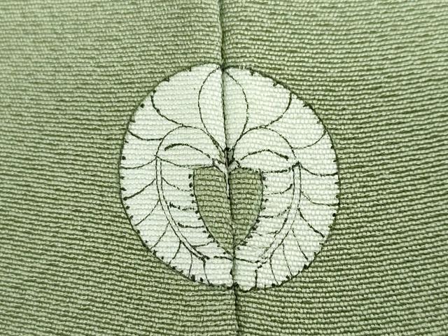 平和屋着物●上質な色無地　老竹色　正絹　逸品　DABD9813ud