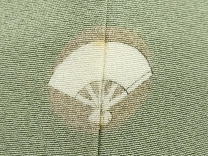 平和屋着物●上質な色無地　山葵色　西武百貨店扱い　正絹　逸品　DABD9818ud
