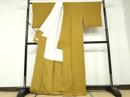 平和屋着物●上質な色無地　桑茶色　やまと誂製　正絹　逸品　DABD9819ud