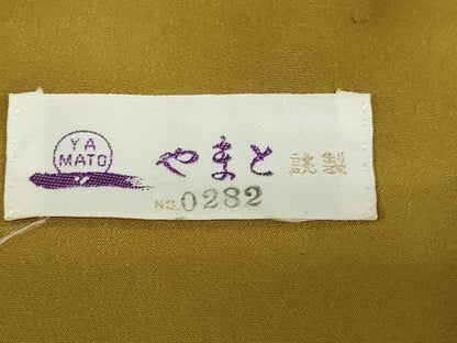 平和屋着物●上質な色無地　桑茶色　やまと誂製　正絹　逸品　DABD9819ud