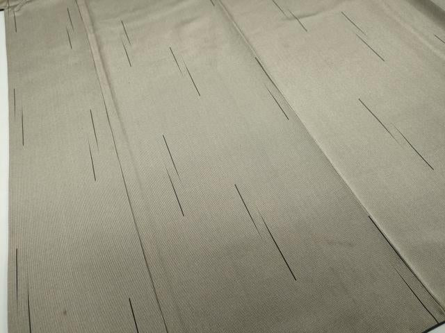 平和屋着物●上質な小紋　小紋師　克政作　万筋　海松茶色×白橡色　抽象文様　正絹　逸品　DABD9822ud