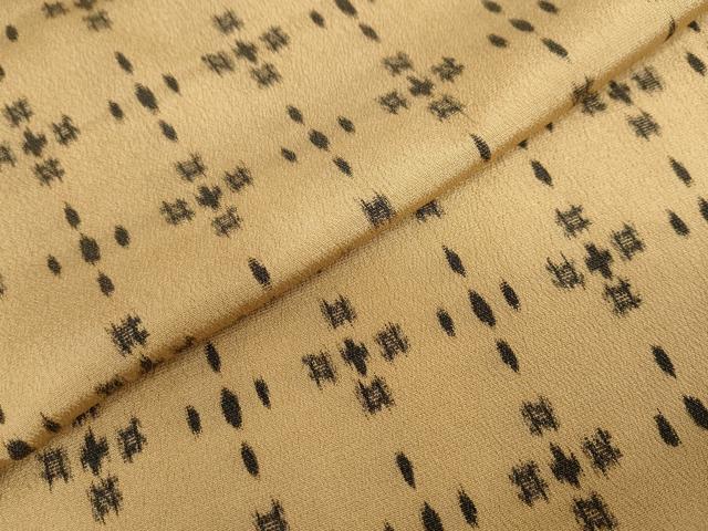 平和屋着物●上質なお召　幾何学文様　正絹　逸品　DABD9824ud