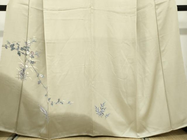 平和屋着物●訪問着　友禅　小舟草花文　暈し染め　正絹　逸品　DABD9825ud
