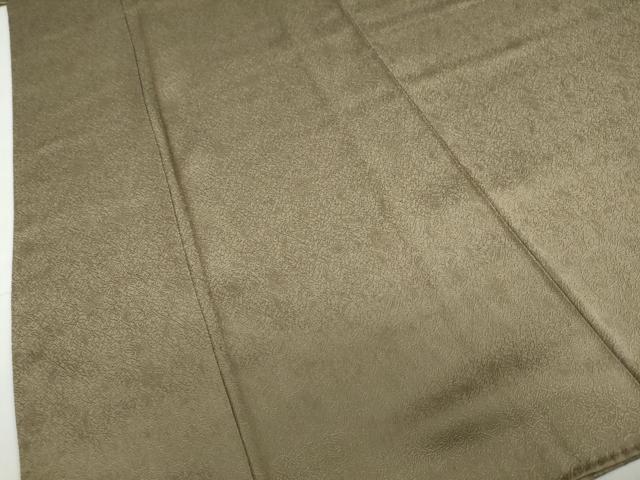 平和屋着物●上質な色無地　枝葉地紋　肥後煤竹色　正絹　逸品　DABD9826ud