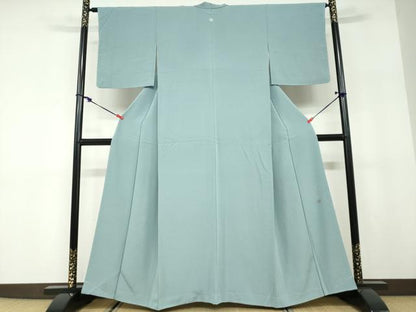 平和屋着物●上質な色無地　作家物　湊鼠色　正絹　逸品　未使用　DABD9828ud